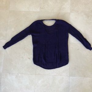 Dark purple open back knit sweater